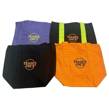 Trader Joe’s Halloween Tote Bag Collection Limited Edition Set 4 Reusable Bags
