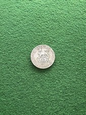 1921 Silver George v One Shilling Coin, English, Circulated, Good Grade