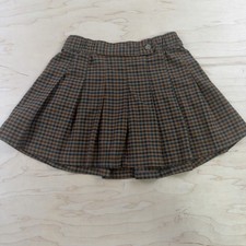 Old Navy Girls M 8 Plaid Pleated Mini Skirt Brown Black Check Preppy Academia