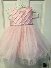 Girls DRESS 12 Months BABY PINK TULLE WEDDING FLOWER GIRL SPECIAL OCCASIION