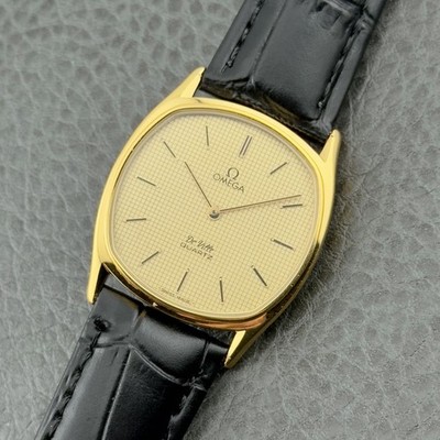 Vintage 1980s Omega De Ville Quartz - Gold Grid Dial - Ref