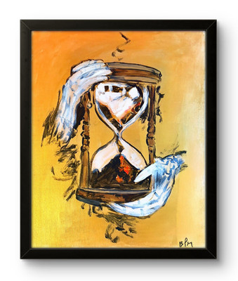 Original Surreal Hourglass Acrylic Painting 16x20 Modern Abstract Art on Canvas