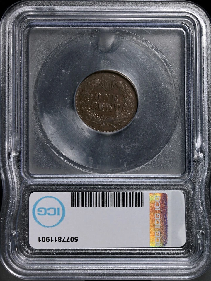 1870 Indian Cent ICG F15 Decent Eye Appeal Nice Strike - Image 4 of 4