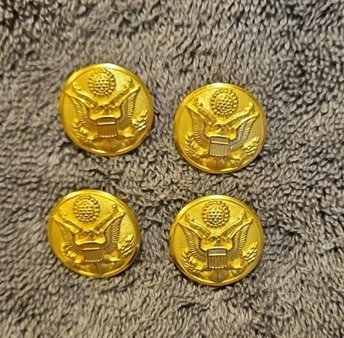 US Army Eagle Buttons Great Seal Tunic Reproduction Buttons 7/8 inch - Lot Of 4