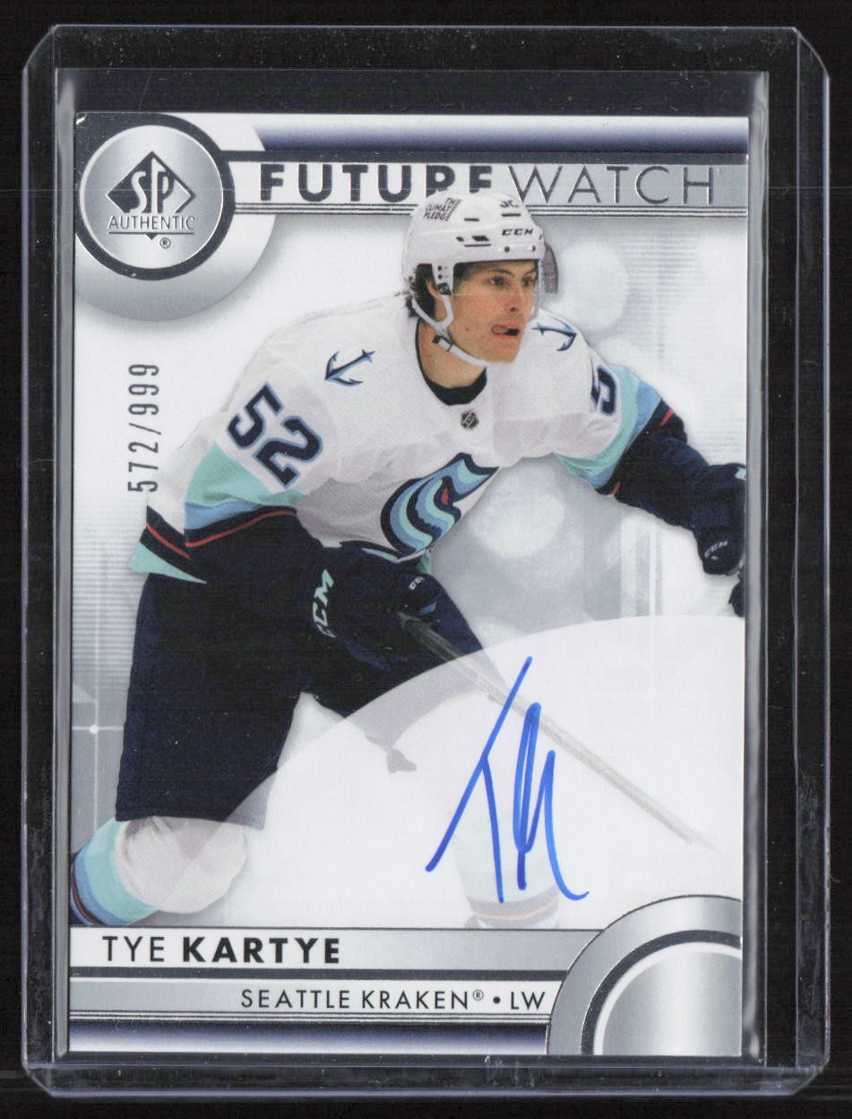 Tye Kartye 2023-24 SP Authentic Future Watch Auto /999 #127 Seattle Kraken