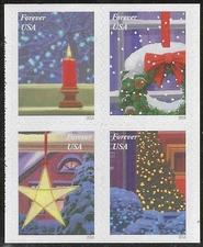 SC#5145 - 5148 - Holiday Windows Booklet Block of 4 MNH #2