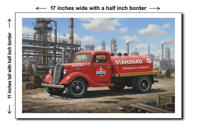 #ad 1935 Ford Gasoline Tank Truck 11x17 Poster Art Print $19.97