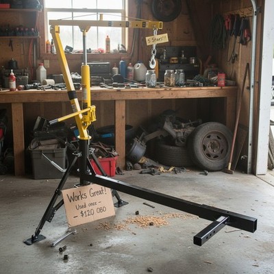 Universal Fit Hitch Crane   1000 lb Load Capacity with Easy 360° Swivel Action