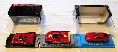 Three 1/43 Diecast Alfa Romeo Race Cars, Brumm and Verem