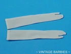 Vintage Barbie Doll White Long Tricot Gloves Excellent ~ 1960's