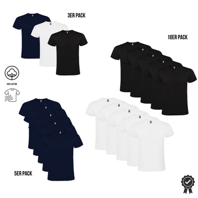 Herren T-Shirt Sets 3er, 5er, 10er, 15er, 20er Pack, 100% Bw. Sparpack M-XXL Ato