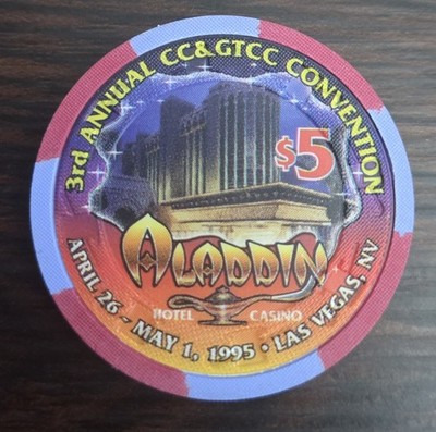 $5 Aladdin Casino Las Vegas, NV 3rd CC&GTCC Convention Casino Chip 5/1/95
