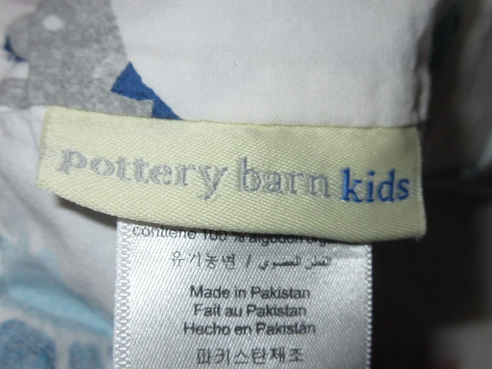 Juego de sábanas tamaño completo y 2 fundas de almohada POTTERY BARN KIDS - DINOSAURIOS BLANCOS/AZULES/ROJOS Foto 3 de 3