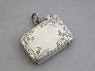 George V Silver Vesta Case. By Joseph Gloster Ltd Birmingham 1912 Thistles.