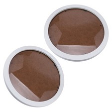 2pcs Round Photo Frame: Ornate Wooden Round Picture Frames For Desktop - Rustic