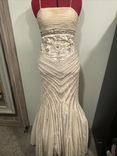 2000s Vintage Sue Wong Nocturne Beaded Formal Blush Evening Gown Size 4