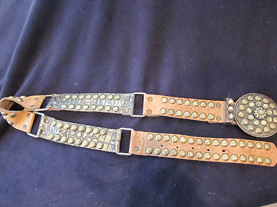 Leather Rock NWT Custom Belt w/ Green Tigers Eye, Crystals  display picture 3