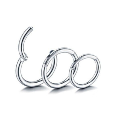 18G Hinged Seamless Segment Clickers Ring Steel Nose Hoop Earring Conch Orbital
