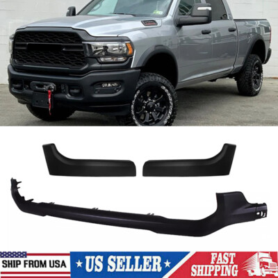 Fit RAM 2500 3500 2019-24 Matte Black Front Lower Grille Trim Headlight Molding