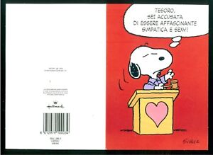 Peanuts Schulz Snoopy Biglietto Auguri Gift Card Medio Hallmark Anni 80 Amore Ebay