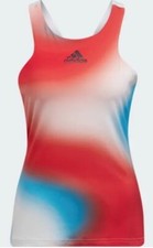 NWT Adidas Women's Racerback White/red/blue Built-In Bra Tennis Y Tank Medium