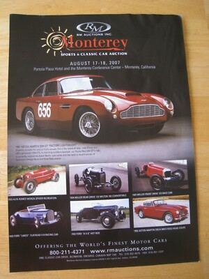 MONTEREY SPORT OLDTIMER AUKTION ASTON CARS 2007 WERBUNG CA. A4 AKTE 4