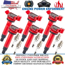 6 Pack Ignition Coils and Spark Plugs For Toyota Camry Avalon Sienna Lexus ES300