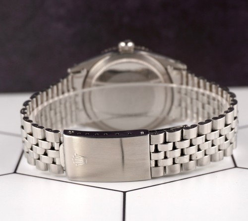 Rolex 36mm Datejust Mens Stainless Steel Watch Jubilee Band Silver Dial 1625 - Picture 6 of 10