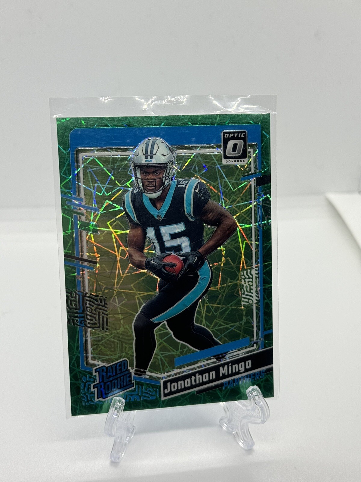 Jonathan Mingo 2023 Donruss Optic Green Velocity Rated Rookie RC #215 Panthers