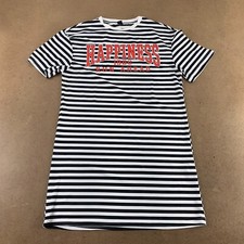 SHEIN Women's Medium US 6 Black/White Striped Happiness Graphic T-Shirt Dress