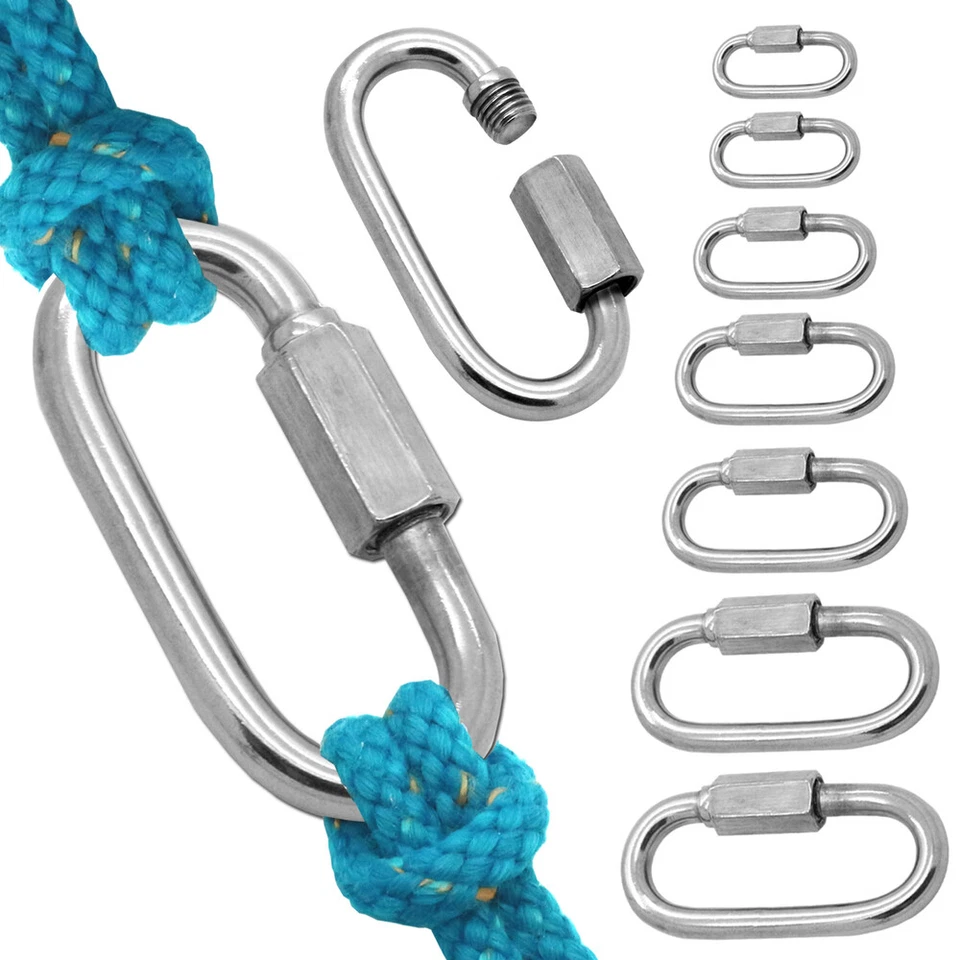 Kettenverbinder Schraubverbinder V4A A4 Edelstahl Karabinerhaken Kettennotglied