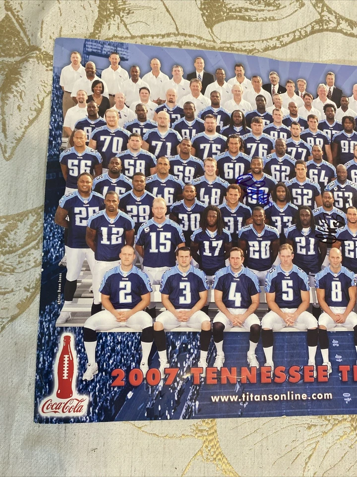 Tennessee Titans Team 8X10 2007 autografiado por Quinton Ganther y David Thornton Foto 2 de 4