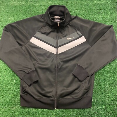 トップス 00s nike track jacket y2k teck black M Nike Vintage 00s Track Jacket Men's Extra Large Black White
