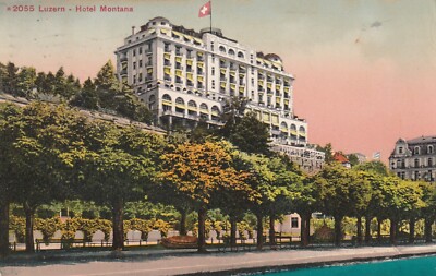 Vintage Postcard Luzern, Hotel Montana, Switzerland