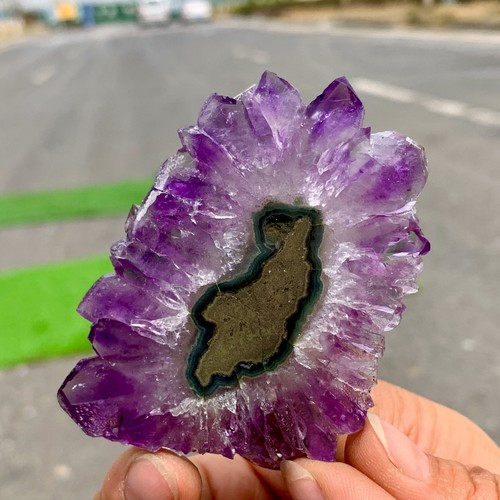 43G Natural Alta Calidad Amatista Ágata Cuarzo Racimo Rebanada Cristal Mineral - Imagen 8 de 24