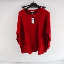 J. Jill Ribbed Pocket Crew Neck Sweater Red Size L