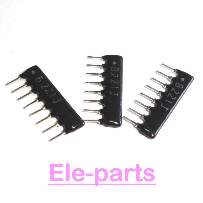 50 PCS B08-221J SIP-8 B08-221 220 ohm 7 Commoned Resistor Network Array ...
