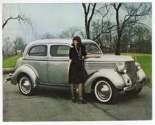 Vintage 1936 FORD V8 2 Door Sedan Automobile Oversized Postcard