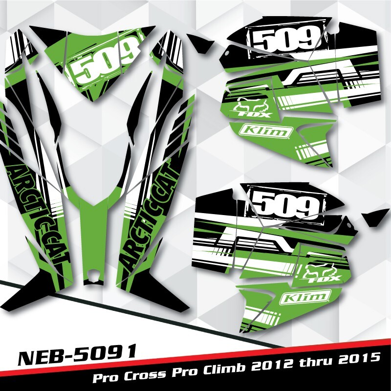 FOR 2012 thru 2015 ARCTIC CAT PROCROSS PROCLIMB DECO GRAPHICS KIT WRAP NEB-5091