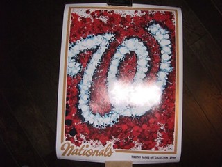 Poster artistico LOGO Topps Washington Nationals #1/1. Edizione OroTimothy Raines Art