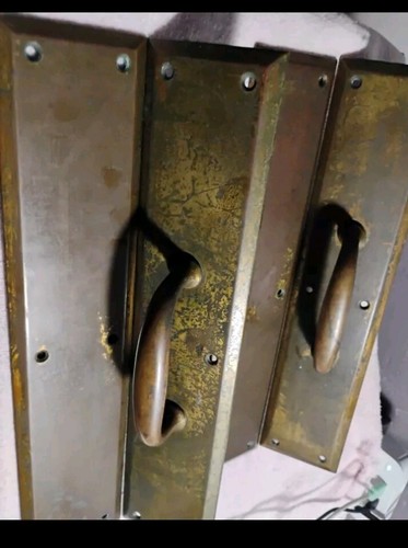 Vintage Brass Push Plates & Handles (Set Of 2) - Picture 5 of 11
