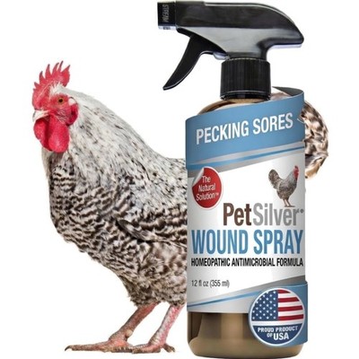 Chicken Wound Spray for Chickens & Birds - Patented Silver Solution - Silver ...