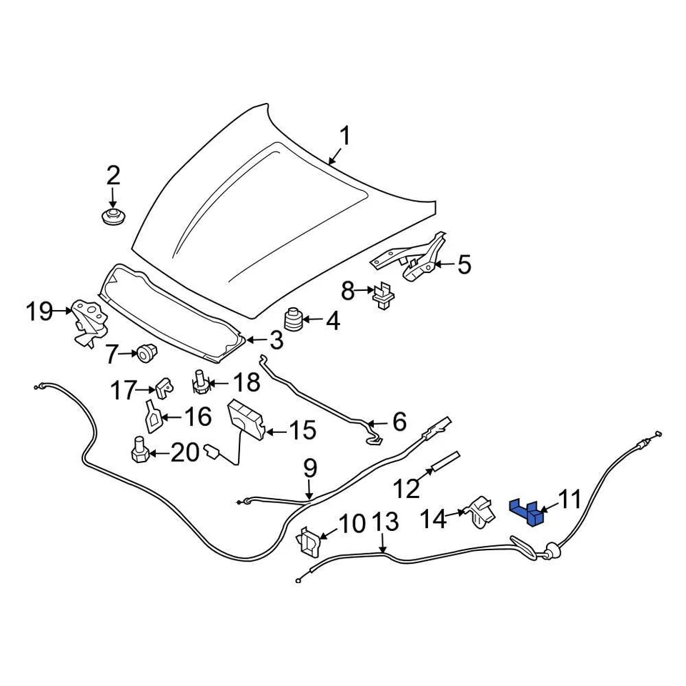 For Nissan 370Z 2009-2020 Nissan 65625AL500 Hood Release Cable Clamp - Image 2 of 2