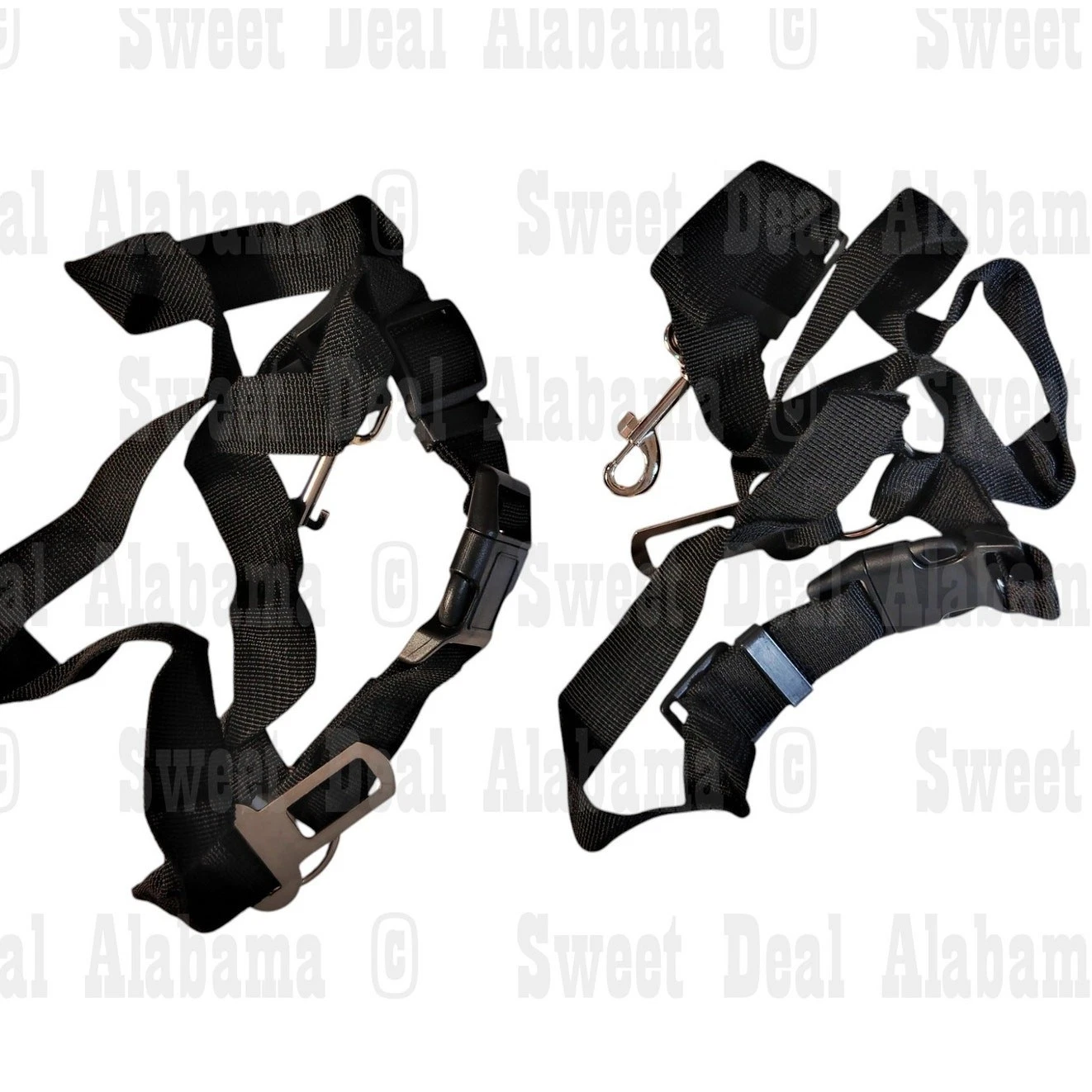 2-Pack Pets Car Safety Harness – Black, S/M, Adjustable Travel Seatbelt Vest