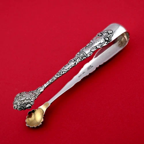 Sterling Silver Gorham Imperial Chrysanthemum 1894 Sugar Tongs 3 3/4"