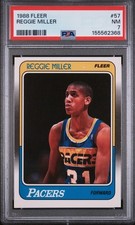 1988 Fleer Basketball #57 Reggie Miller Pacers Rookie Card PSA 7 NMINT. rookie card picture