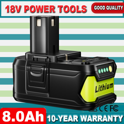18V 8.0Ah Ersatz Akku für RYOBI Plus Lithium RB18L50 P108 P104 Batterie DE