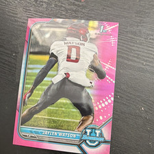 Topps 2022 Bowman University 1st Bowman Jaylen Watson Pink Refractor #76 Footba…