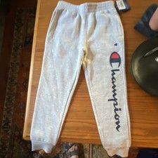 Champion Boys Jogger Pants Gray S Fleece Cotton Blend Pull On Elastic 8631CB