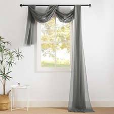 NICETOWN Bed Canopy Scarf Curtains Sheer 60"W x 216"L Pack of 1 , Dark Gray